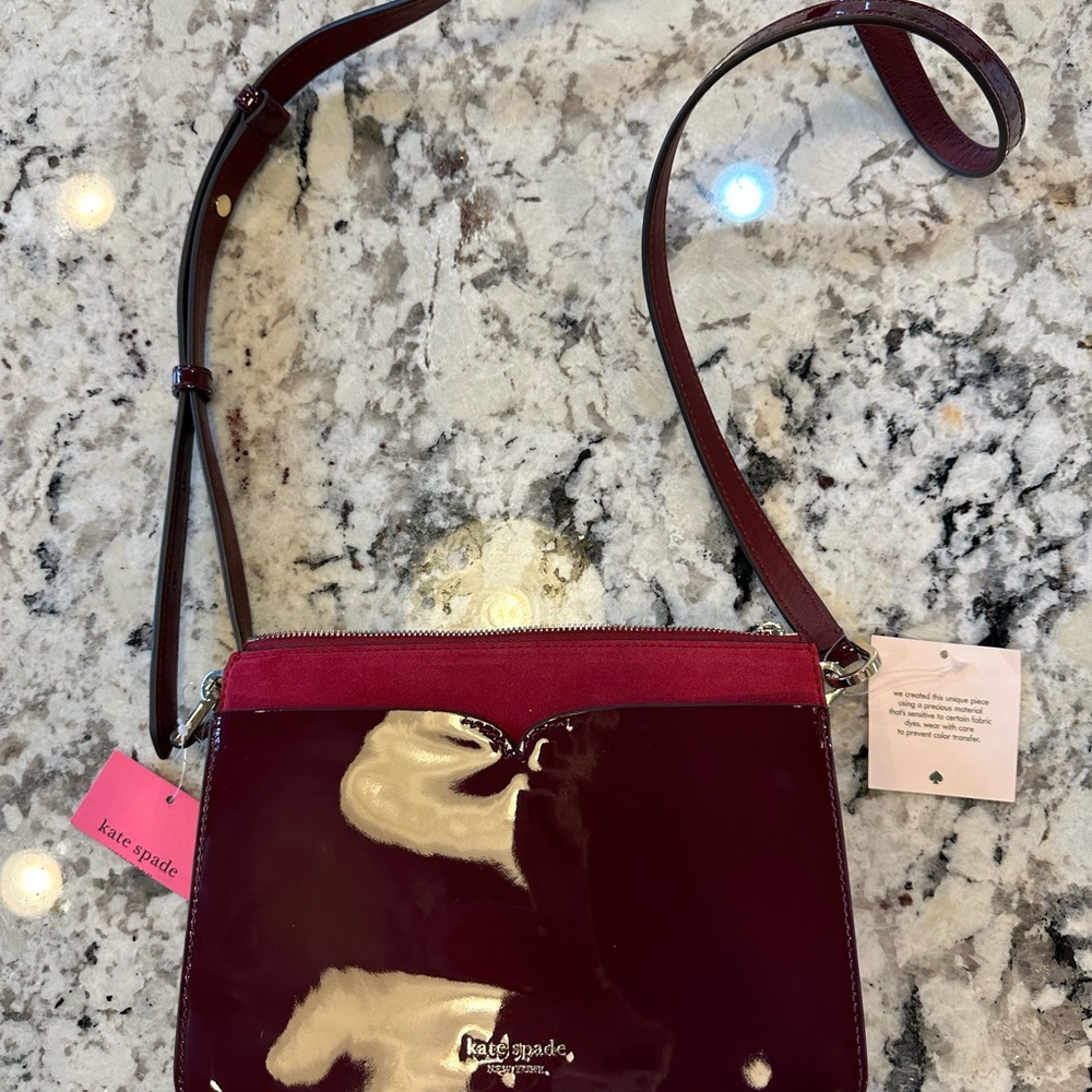 Kate spade patent and suede new crossbody bag